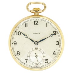 Rolex. Eine seltene Gold Fliege Zifferblatt offenes Gesicht Taschenuhr C1936