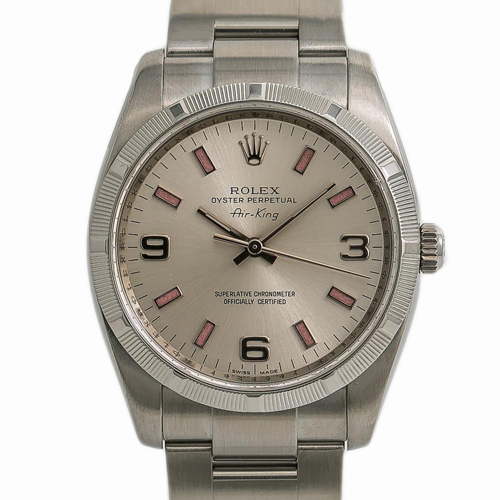 Men's Rolex Air-King 114210, Silver Dial, Certified and Warranty