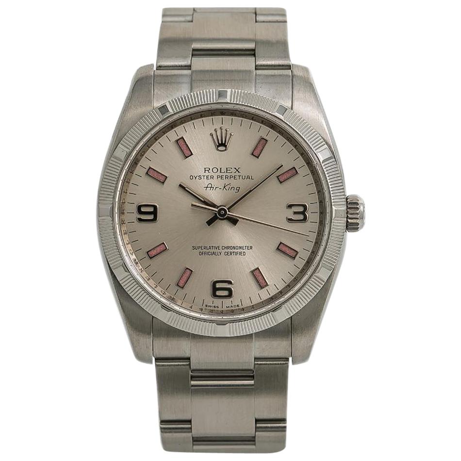 Rolex Air-King 114210 Unisex Automatic Watch Silver Dial Stainless Steel