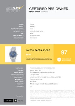 Rolex Air-King 14000, Blue Dial, Certified and Warranty