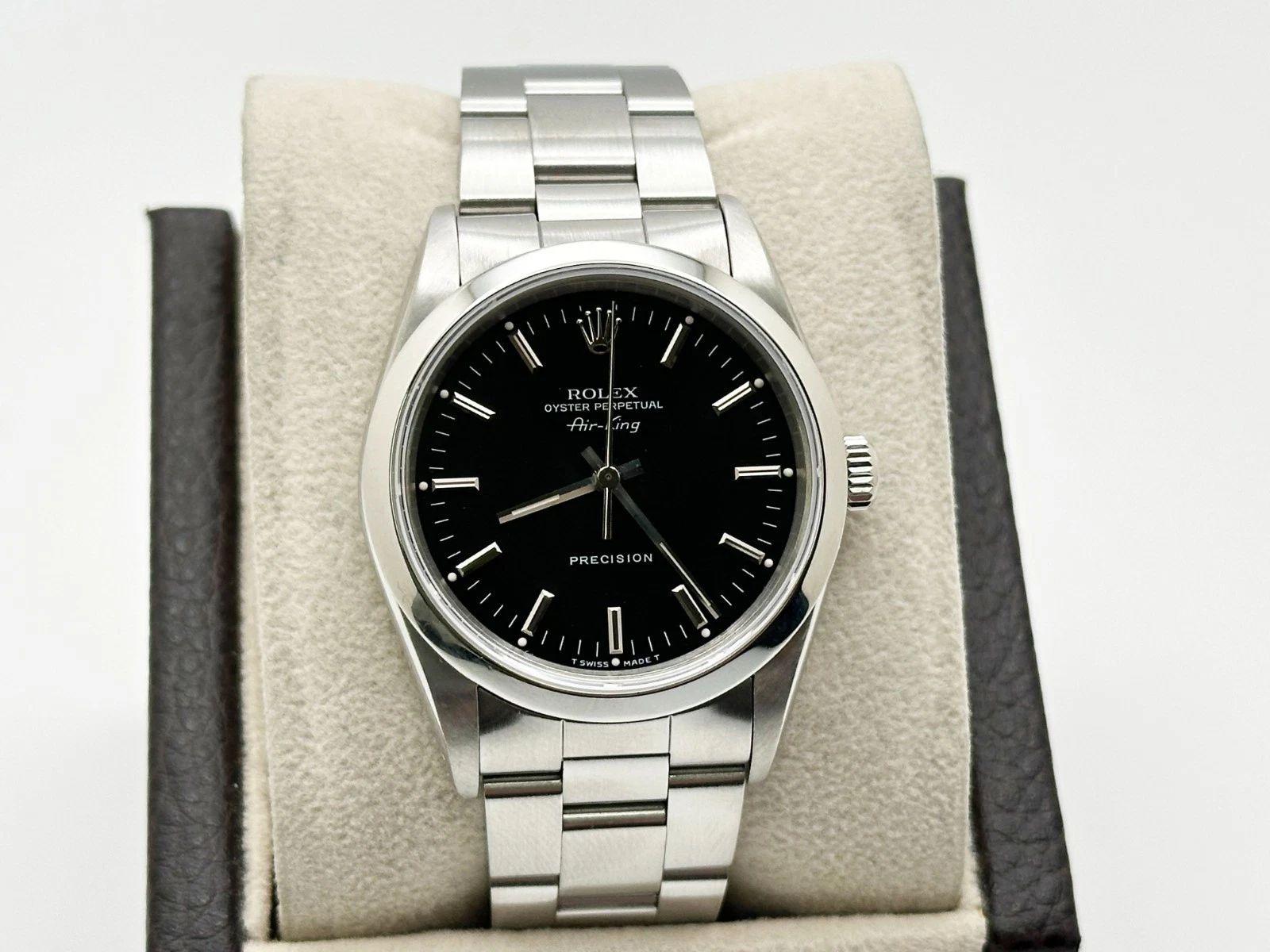 Men's Rolex Air King 14000 34mm Black Dial Stainless Steel For Sale