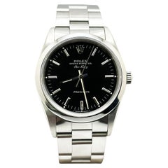 Rolex Air King 14000 34mm Schwarzes Zifferblatt aus Edelstahl
