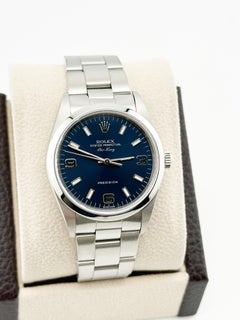 Rolex Air King 14000 Blue Dial Stainless Steel Box Papers 34mm