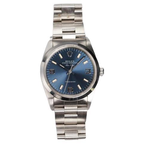 Rolex Air King 14000 Orologio con quadrante blu e cassa in acciaio inossidabile, anni 2000