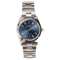 Montre Rolex Air King 14000 à cadran bleu, boîtier en acier inoxydable, années 2000