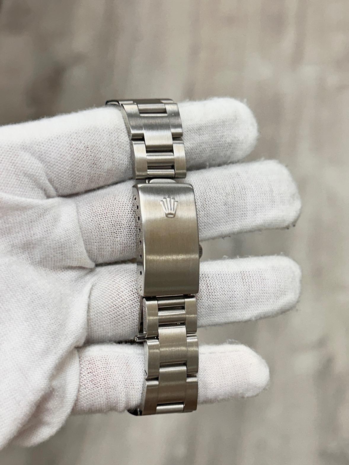 Rolex Air King 14000 Quadrante blu con diamanti Lunetta con diamanti Acciaio inossidabile 34 mm in vendita 2