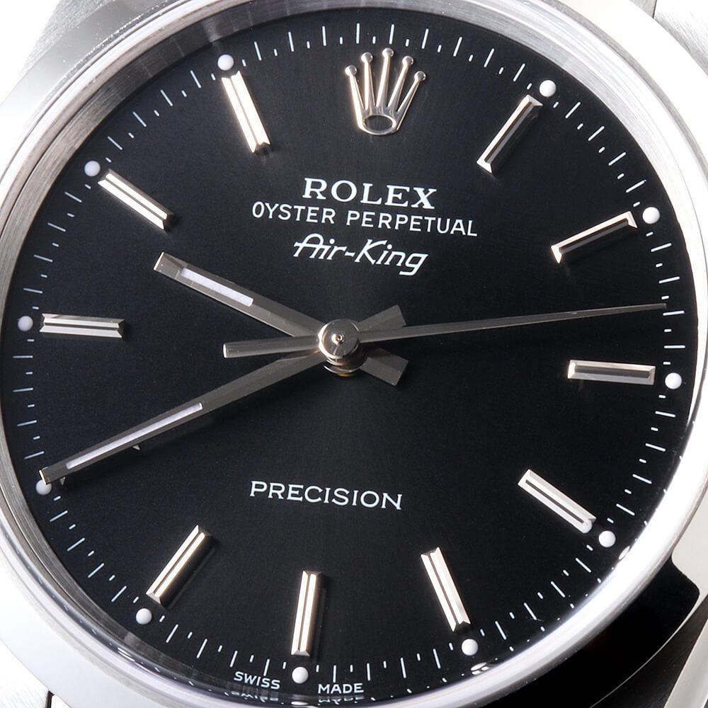 Rolex Air King 14000 Men's Black Dial Bar P-Series Pre-Owned Luxury Watch 3