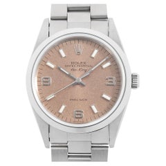 Rolex Air King 14000 Men's Pink 369 White Bar X-Series Vintage Watch