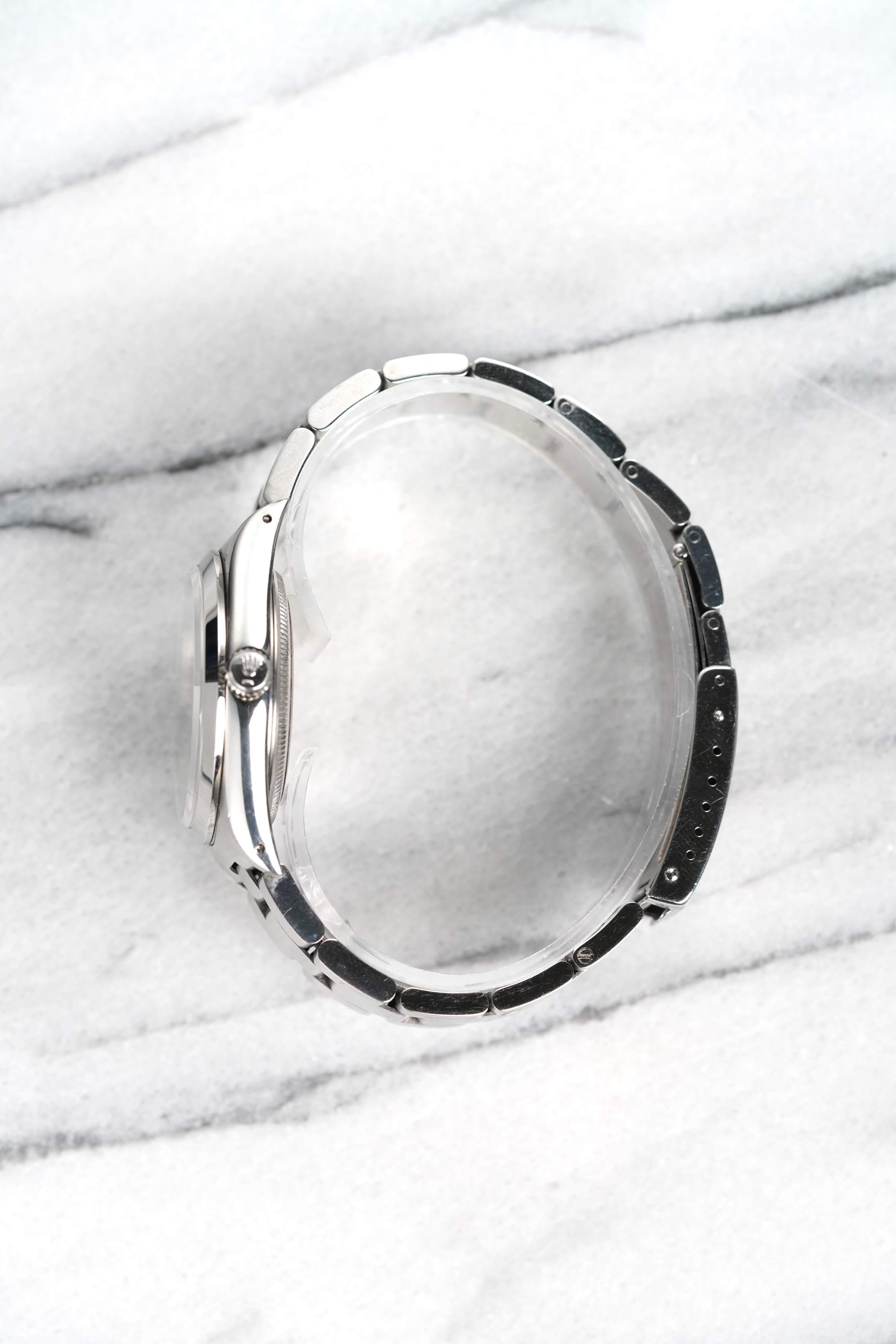Women's or Men's Rolex Air King 14000 Watch with Silver Dial in Stainless Steel, 1990s For Sale