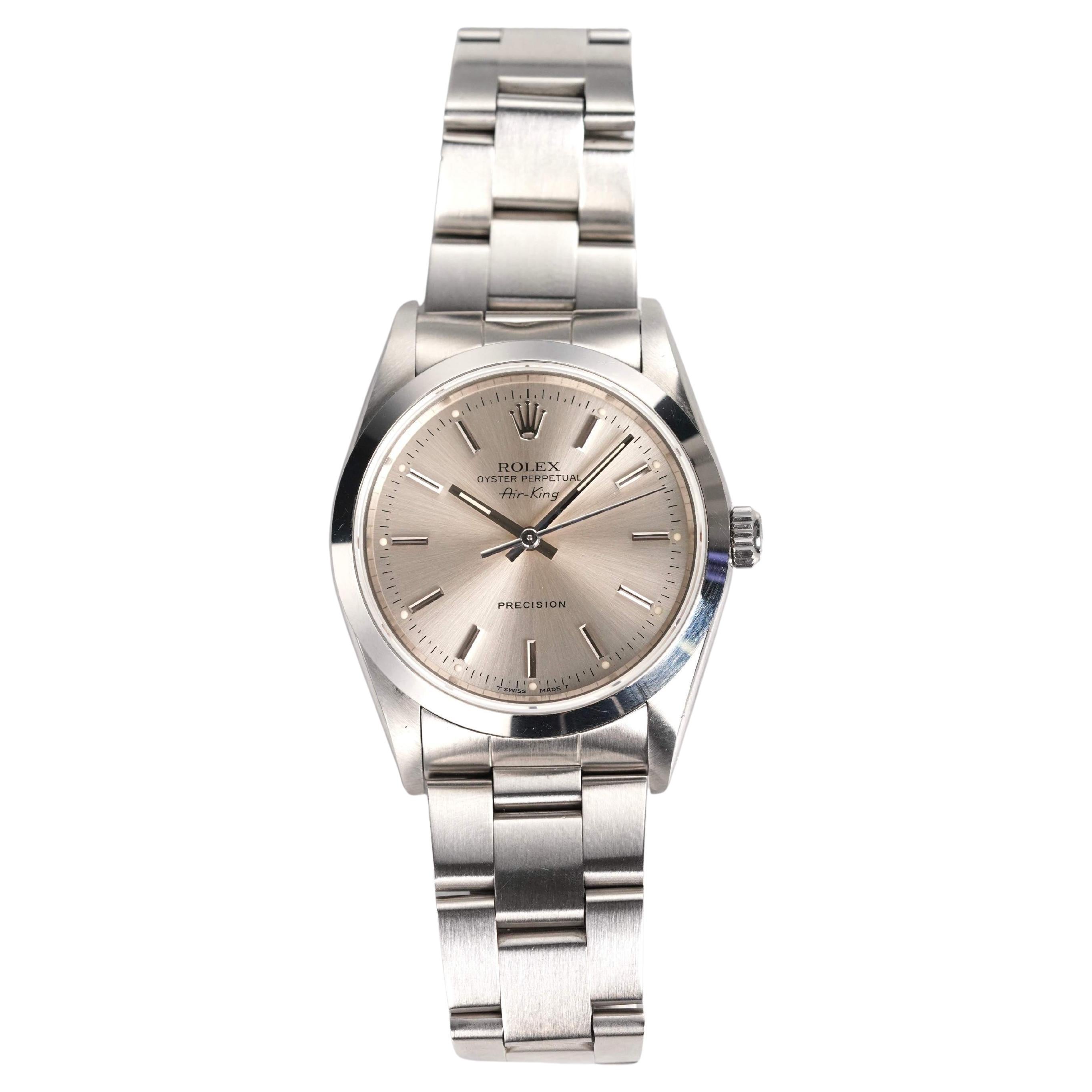 Rolex Air King 14000 Watch with Silver Dial in Stainless Steel, 1990s
