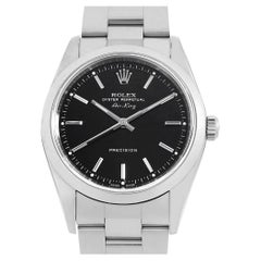 Rolex Air King 14000M Black Bar Dial, F Series, Authentic Men's Luxury Watch