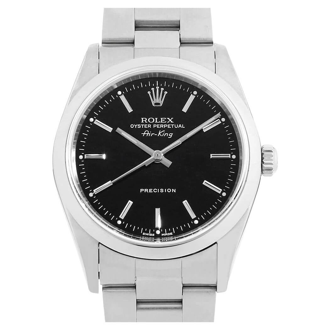 Rolex Air King 14000M Blue Bar Dial, K Series, Authentic Used Men's Luxury Watch For Sale at 1stDibs