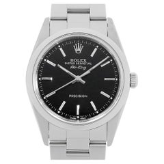 Rolex Air King 14000M Black Dial Stainless Steel Men's Wristwatch
