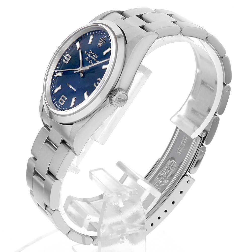 Rolex Air King 14000M Blue Dial 369 White Bar, K Serial, PreOwned Men