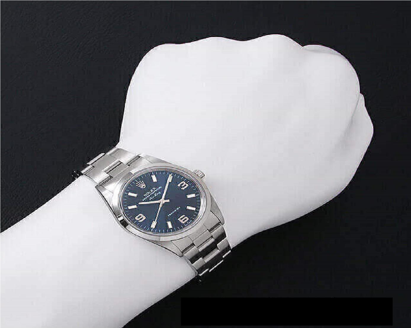 Rolex Air King 14000M Blue Dial 369, White Bar, Men's Watch, P Series, Used In Good Condition In Holtsville, NY