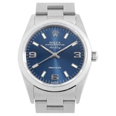 Rolex Air King 14000M Blue Dial 369, White Bar, Men's Watch, P Series, Used