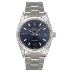 Rolex Air King 14000M Blue Dial Steel Mens Watch Box Papers
