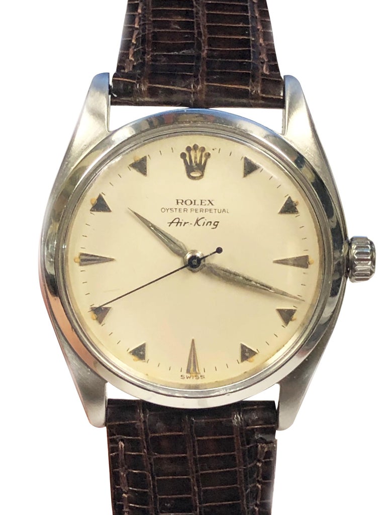 Rolex Air King 1940s Steel Case Automatic Self Winding Scarce Dial Wrist  Watch at 1stDibs | how much is the rolex air king, rolex metal, rolex  vintage air king