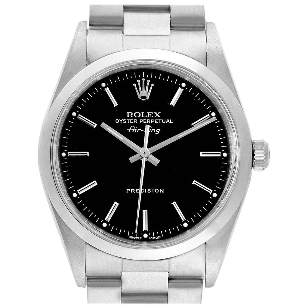 Rolex Air King 34 Black Dial Domed Bezel Men’s Watch 14000