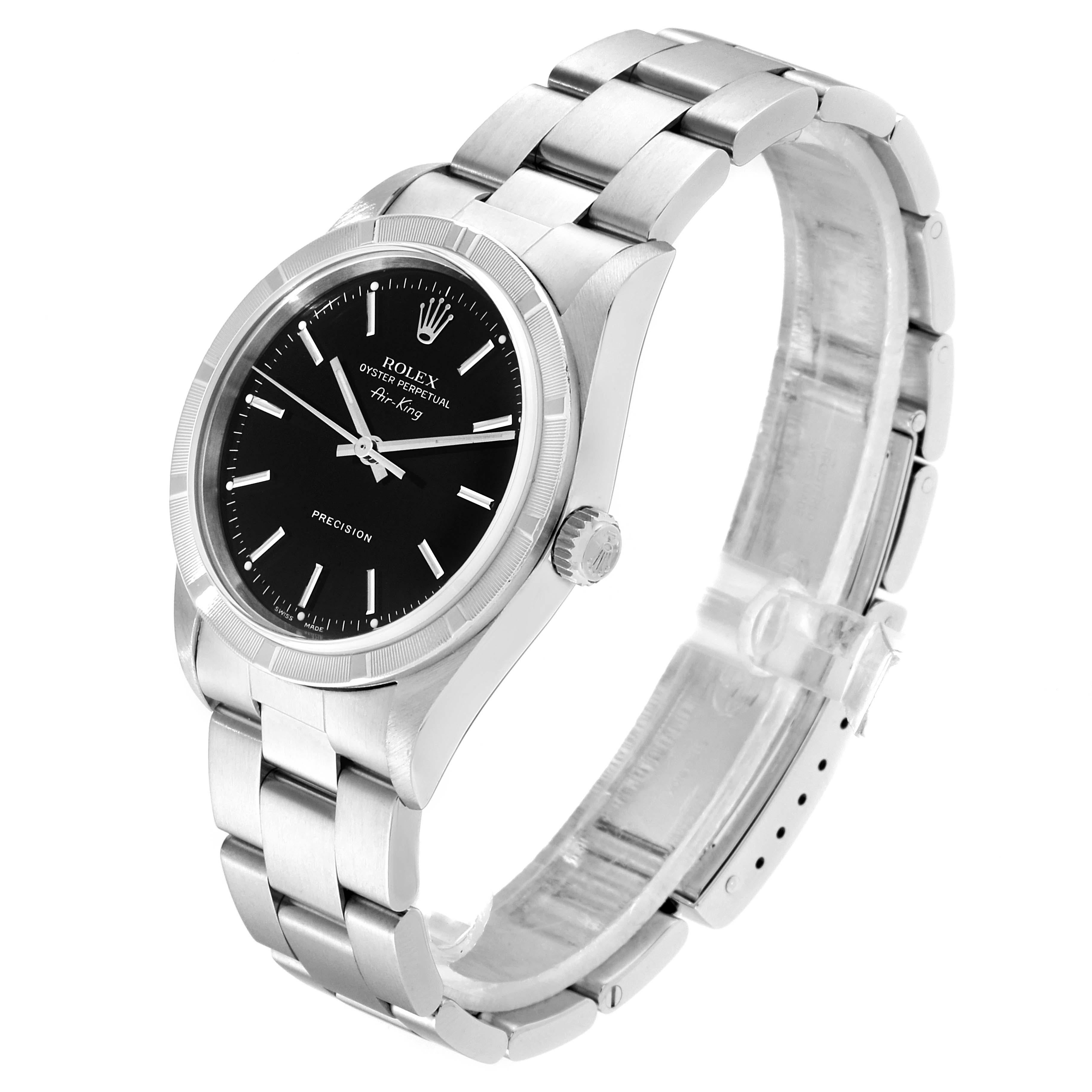Rolex Air King 34 Black Dial Oyster Bracelet Steeel Men's Watch 14010 For Sale 1