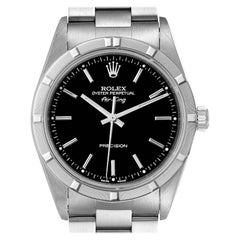 Rolex Air King 34 Black Dial Oyster Bracelet Steel Mens Watch 14010 Box Papers