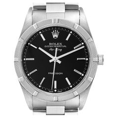Rolex Air King 34 Black Dial Oyster Bracelet Steel Mens Watch 14010