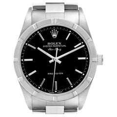 Rolex Air King 34 Black Dial Oyster Bracelet Steel Mens Watch 14010 Papers