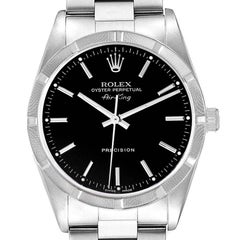 Rolex Air King 34 Black Dial Steel Mens Watch 14010 Box Papers