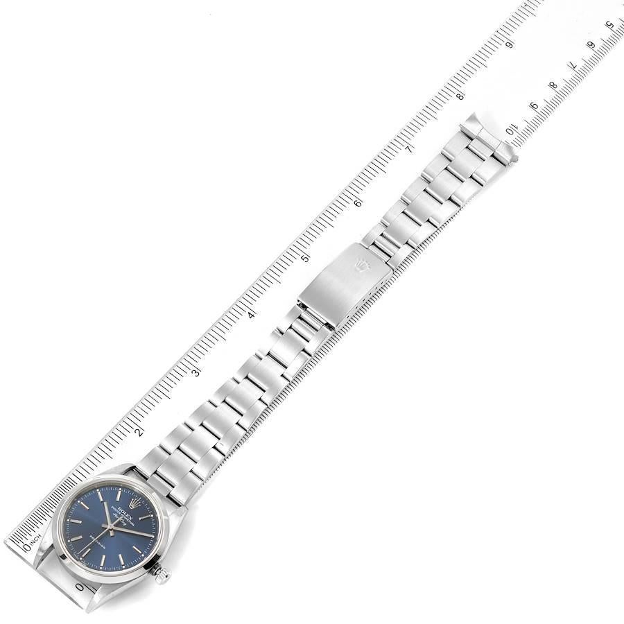 Rolex Air King 34 Blue Dial Domed Bezel Steel Men's Watch 14000 7