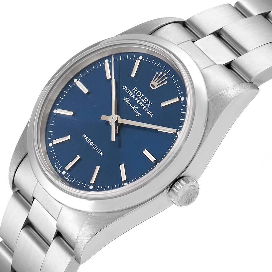 Rolex Air King 34 Blue Dial Domed Bezel Steel Men's Watch 14000 2