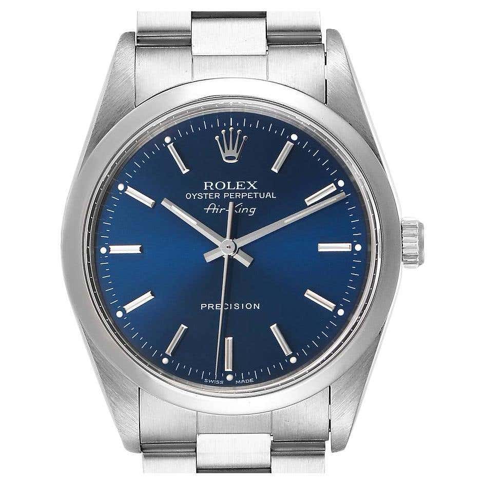 Rolex Steel Air King With Original Blue Dial Circa 1990s For Sale At rolex-steel-air-king-with-original-blue-dial-circa-1990s-for-sale-at