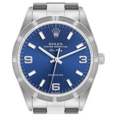 Rolex Air King 34 Blue Dial Oyster Bracelet Steel Mens Watch 14010