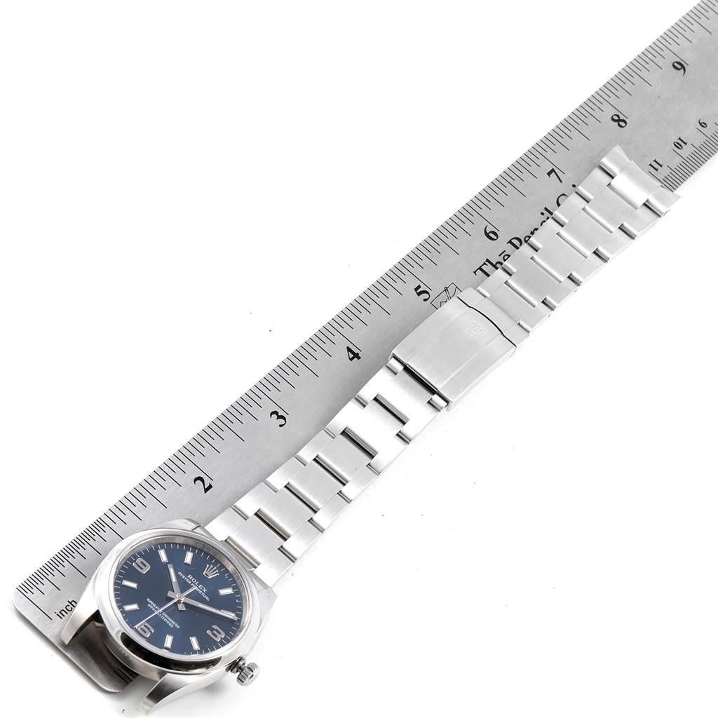Rolex Air King 34 Blue Dial Smooth Bezel Unisex Watch 114200 For Sale 7