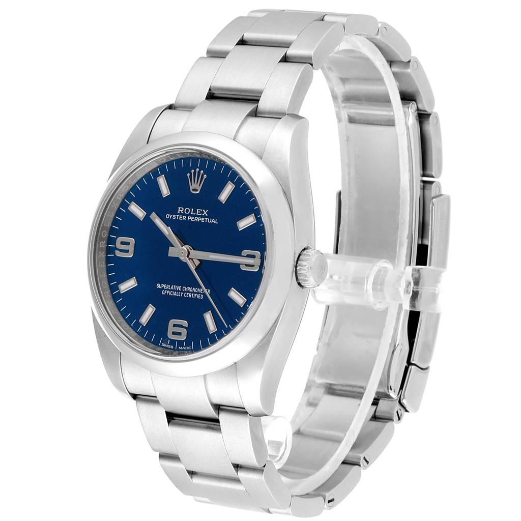 Rolex Air King 34 Blue Dial Smooth Bezel Unisex Watch 114200 For Sale 1