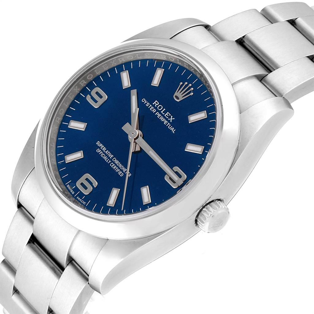 Rolex Air King 34 Blue Dial Smooth Bezel Unisex Watch 114200 For Sale 2