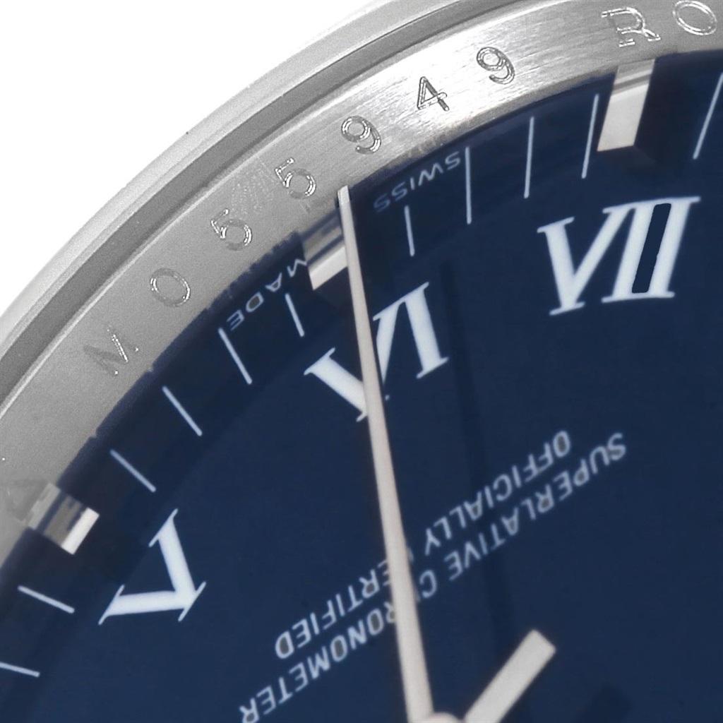Rolex Air King 34 Blue Roman Dial Domed Bezel Men's Watch 114200 4