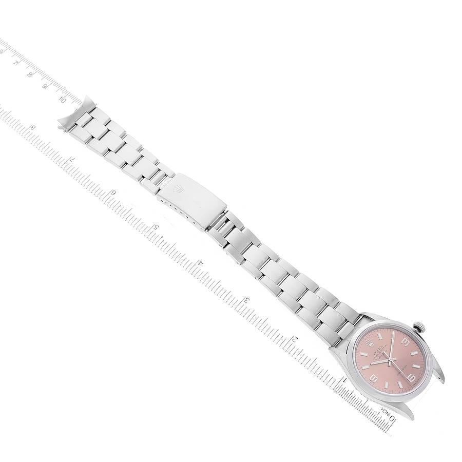 Rolex Air King 34 Salmon Baton Dial Domed Bezel Steel Watch 14000 3