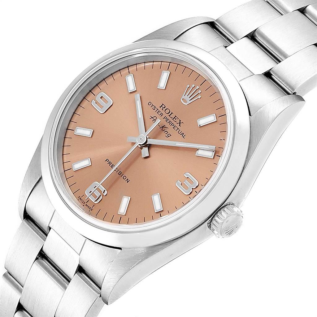 Rolex Air King 34 Salmon Dial Domed Bezel Steel Unisex Watch 14000 For Sale 2