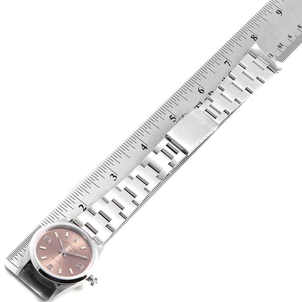 Rolex Air King 34 Salmon Dial Smooth Bezel Steel Unisex Watch 14000 For Sale 3