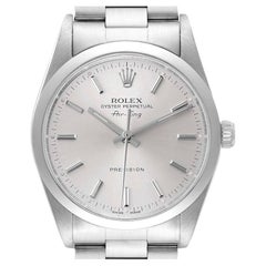 Rolex Air King 34 Silver Dial Smooth Bezel Steel Mens Watch 