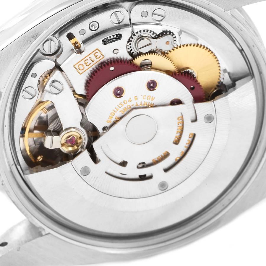 Rolex Air King 34 weißes römisches Zifferblatt gewölbte Lünette Stahl Herrenuhr 114200 im Angebot 4
