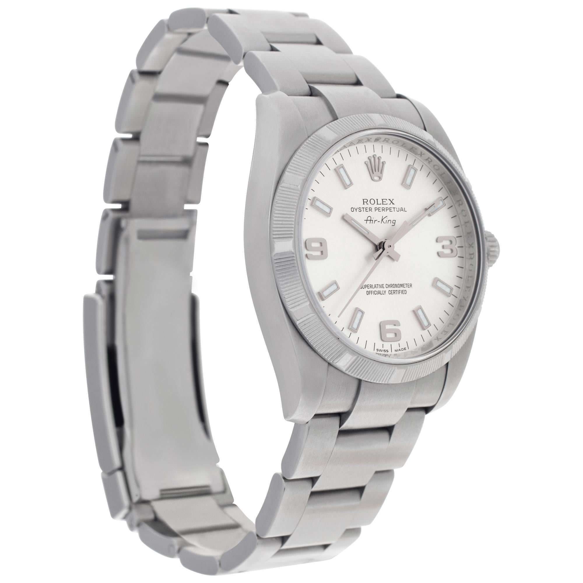 Rolex, montre Air King 34 mm 114210 Excellent état - En vente à Surfside, FL