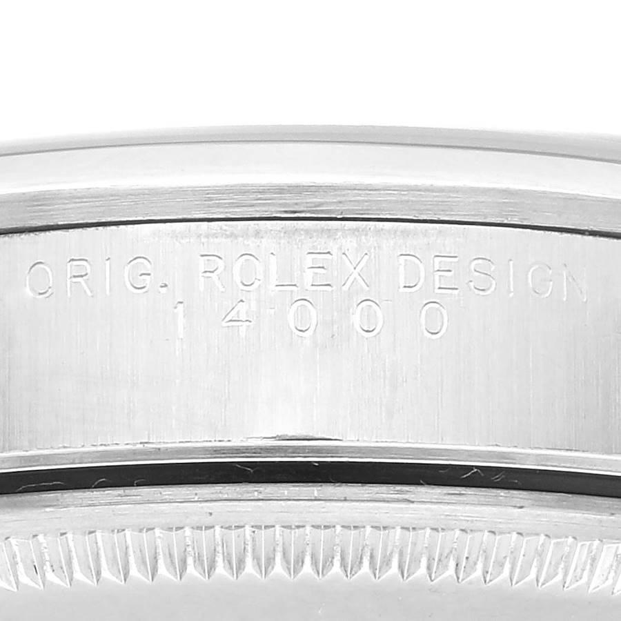 Men's Rolex Air King 34mm Black Dial Smooth Bezel Steel Mens Watch 14000