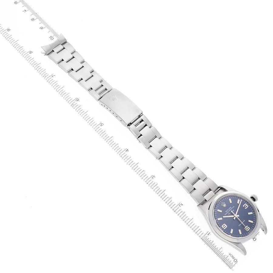 Rolex Air King 34mm Blaue Stahl-Herrenuhr mit gewlbter Lnette 14000 im Angebot 7