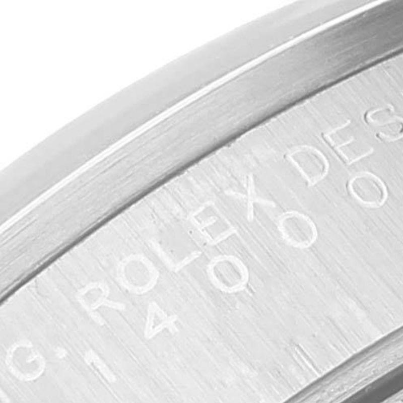 Rolex Air King Blaues Zifferblatt gewölbte Lünette Stahl Herrenuhr 14000 3