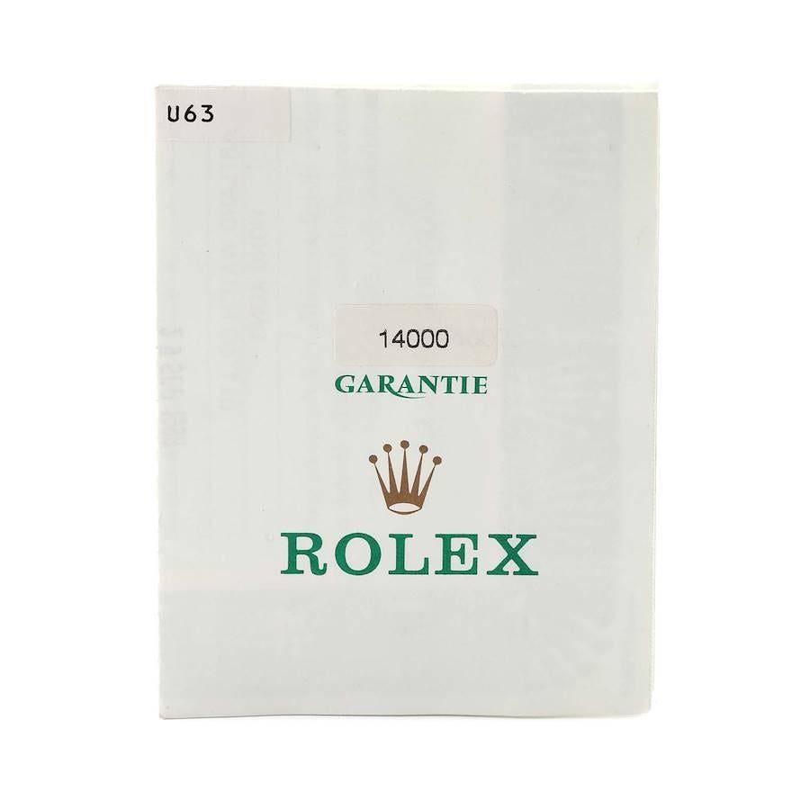 Rolex Air King Blaues Zifferblatt gewölbte Lünette Stahl Herrenuhr 14000 Papiere 9