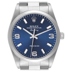 Rolex Air King Blue Dial Domed Bezel Steel Mens Watch 14000 Papers