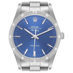 Rolex Air King Blue Dial Oyster Bracelet Mens Watch 14010 Box Papers