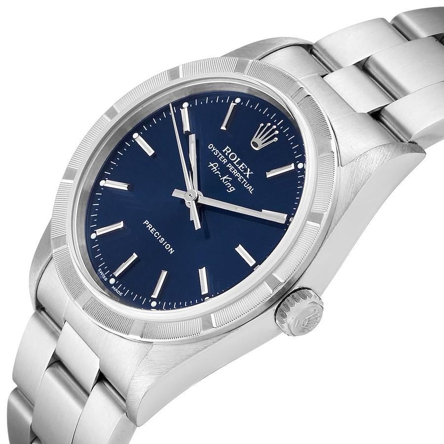 Rolex Air King Blue Dial Oyster Bracelet Men's Watch 14010 For Sale 2