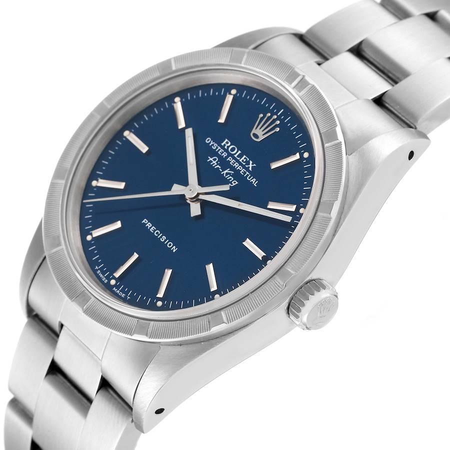 Rolex Air King Blue Dial Oyster Bracelet Mens Watch 14010 1
